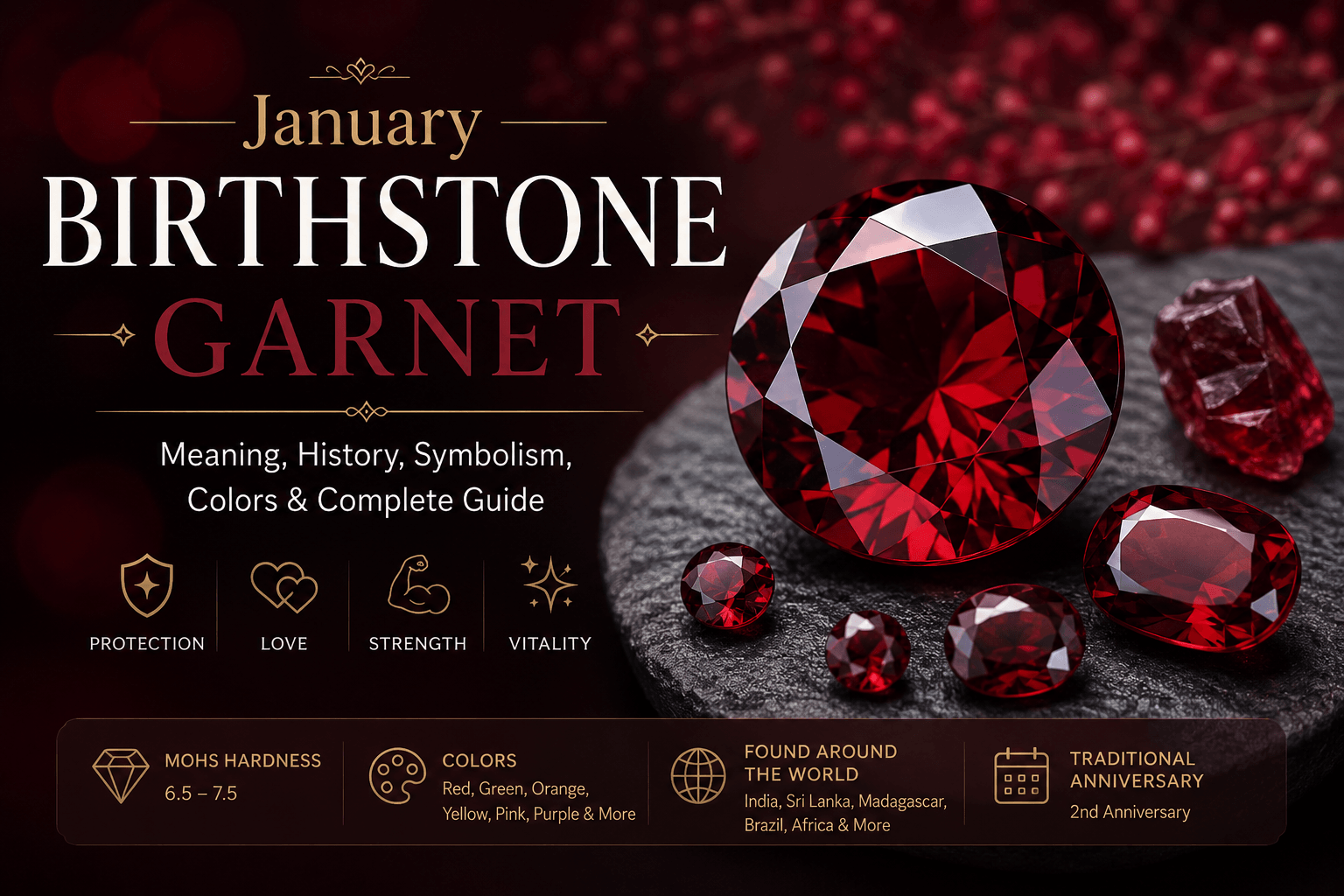 January Birthstone: Garnet Meaning, History, Symbolism, Colors & Complete Guide