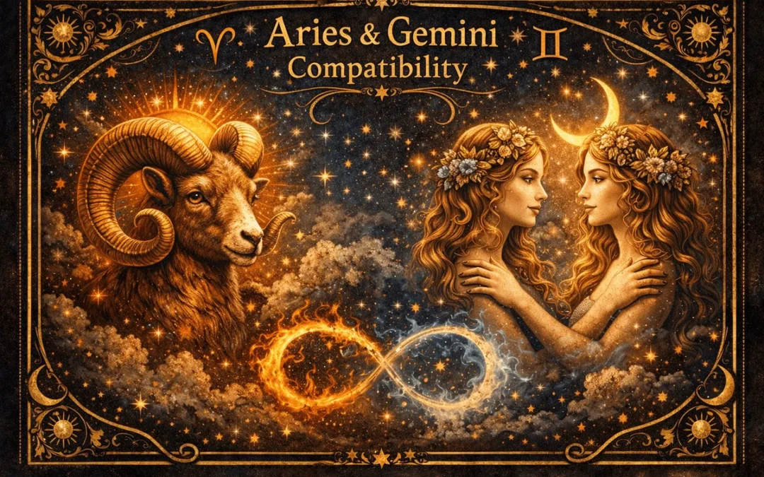 Aries and Gemini Compatibility illustration