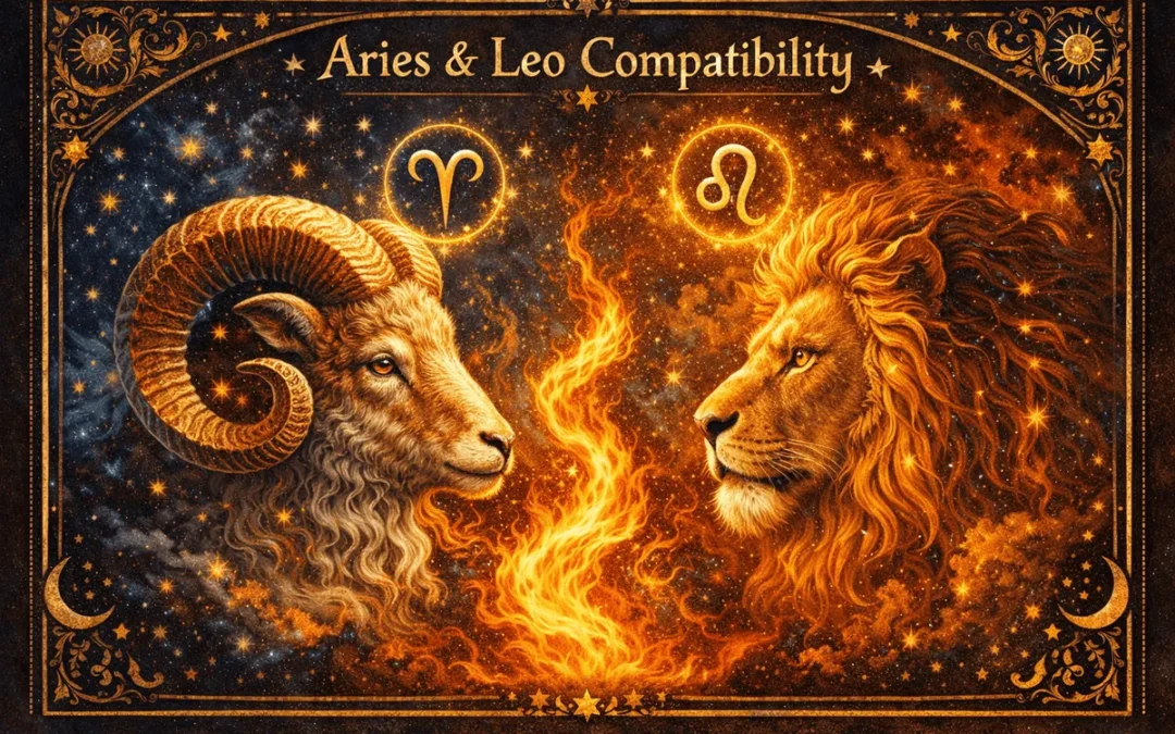 Aries and Leo Compatibility illustration