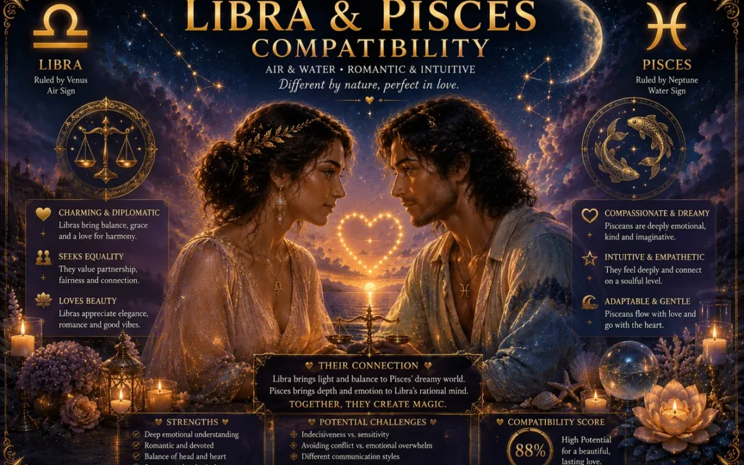 Compatibilité Balance et Poissons : guide complet sur l&rsquo;amour, les relations et le potentiel à long terme